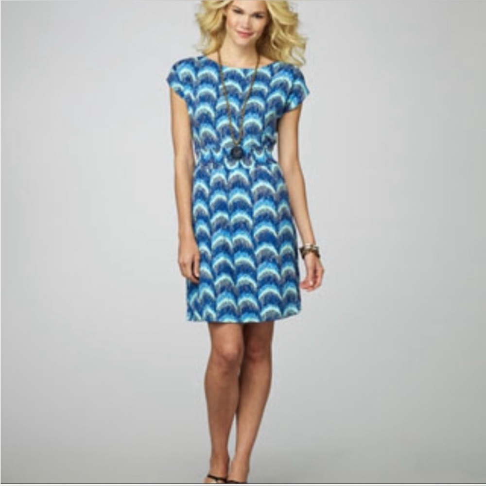 Lilly Pulitzer Sadie Dress in Bright Navy Curves Print Patterned Dress‎ Size:M